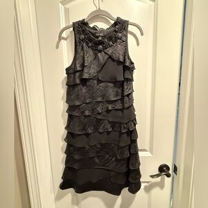 SL Fashions Charcoal Embellished Dress